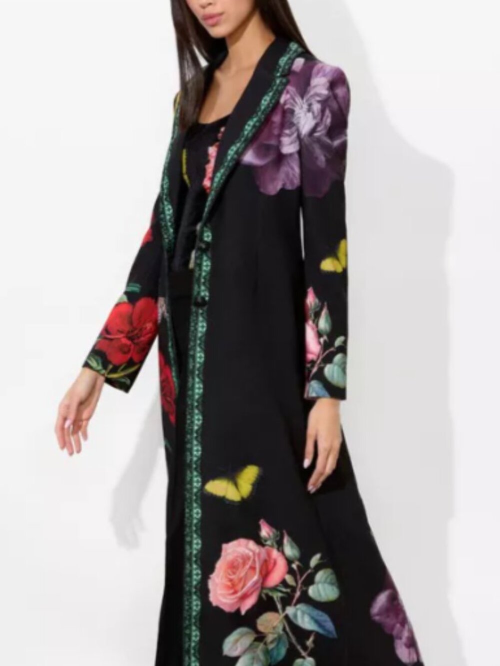 ✨ NWT Alice + Olivia "Bret" In The Wind Fitted Long Blazer Maxi Coat Size XS✨ - Picture 2 of 10
